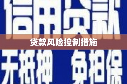 凤县贷款风险控制措施