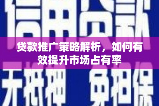 凤县贷款推广策略解析，如何有效提升市场占有率