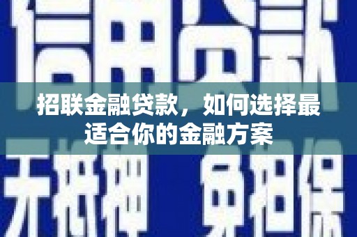凤县招联金融贷款，如何选择最适合你的金融方案