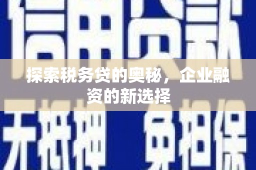 凤县探索税务贷的奥秘，企业融资的新选择