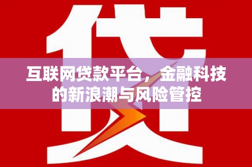凤县互联网贷款平台，金融科技的新浪潮与风险管控