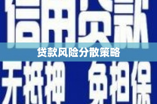 凤县贷款风险分散策略