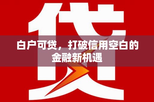 凤县白户可贷，打破信用空白的金融新机遇