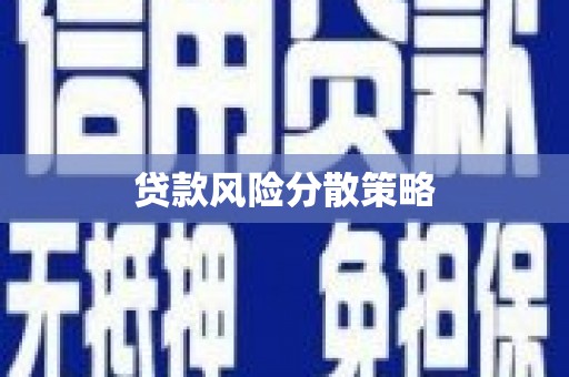 凤县贷款风险分散策略