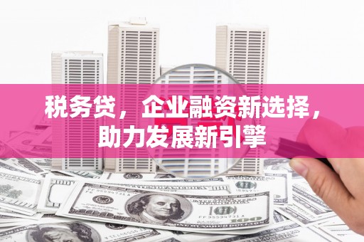凤县税务贷，企业融资新选择，助力发展新引擎