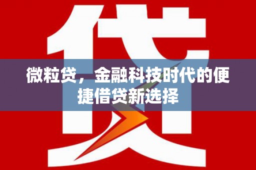 凤县微粒贷，金融科技时代的便捷借贷新选择